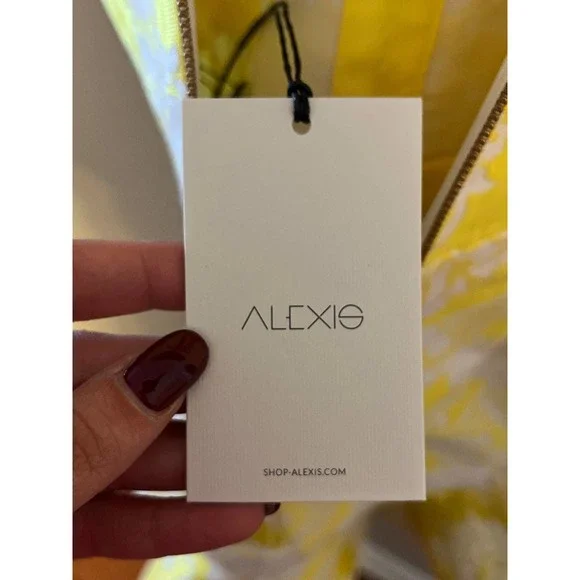 Alexis Solana Yellow Jacquard Mini Dress - Picture 9 of 11